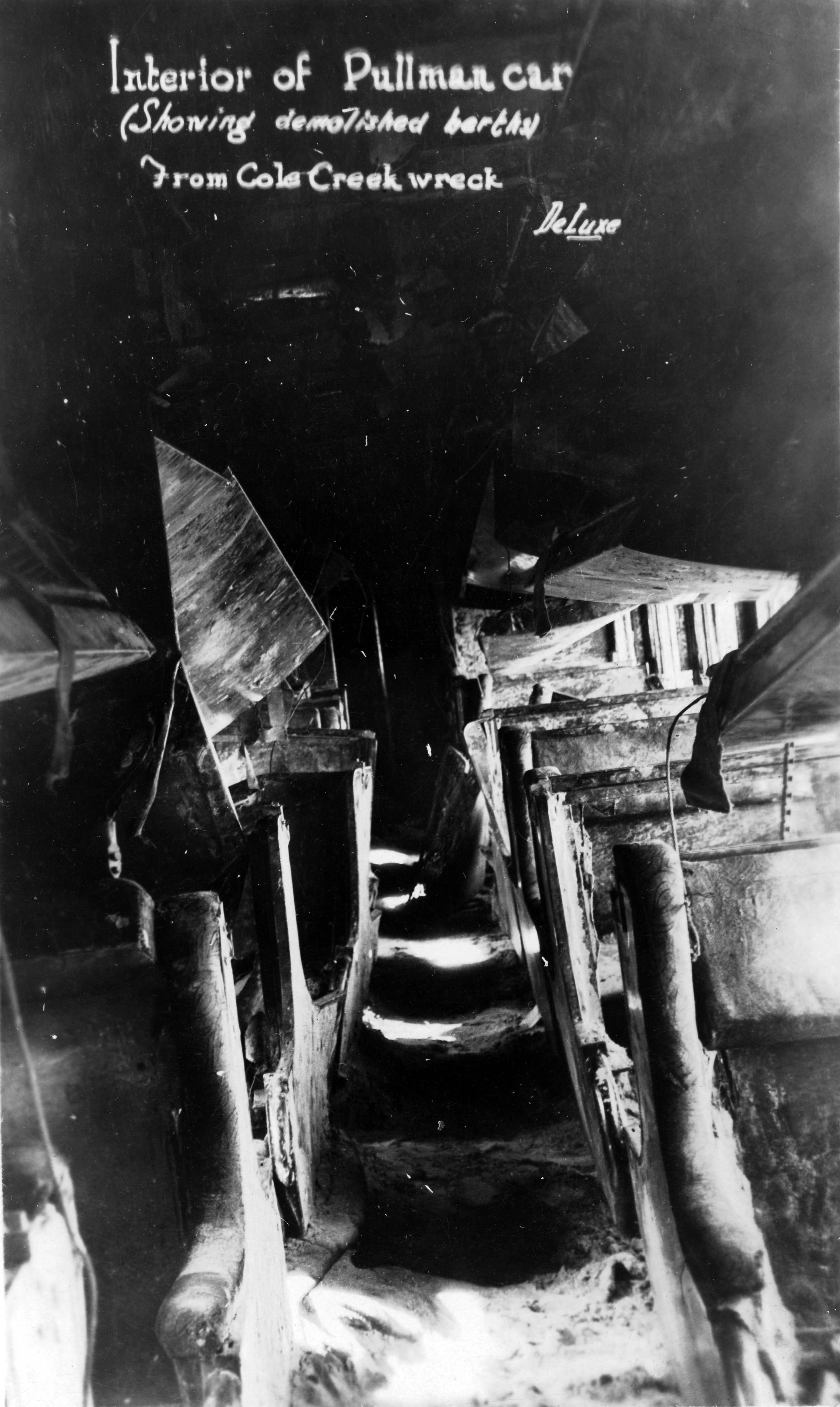 Interior of Pullman car 21, which was pulled from Cole Creek.