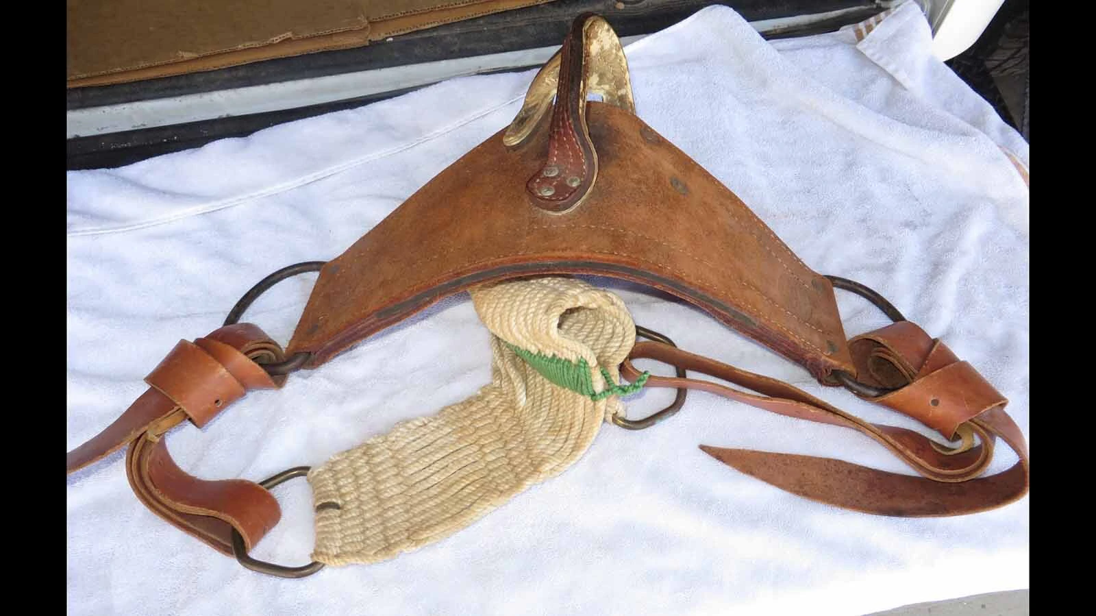 Tom Harrower of Cheyenne has devoted his life to rescuing cowboy collectibles and finding their story. He created a bronc riding display that featured a bucking rig from the 1960s. This is an example of a bucking rig that was used during rodeos for bronc competitions.