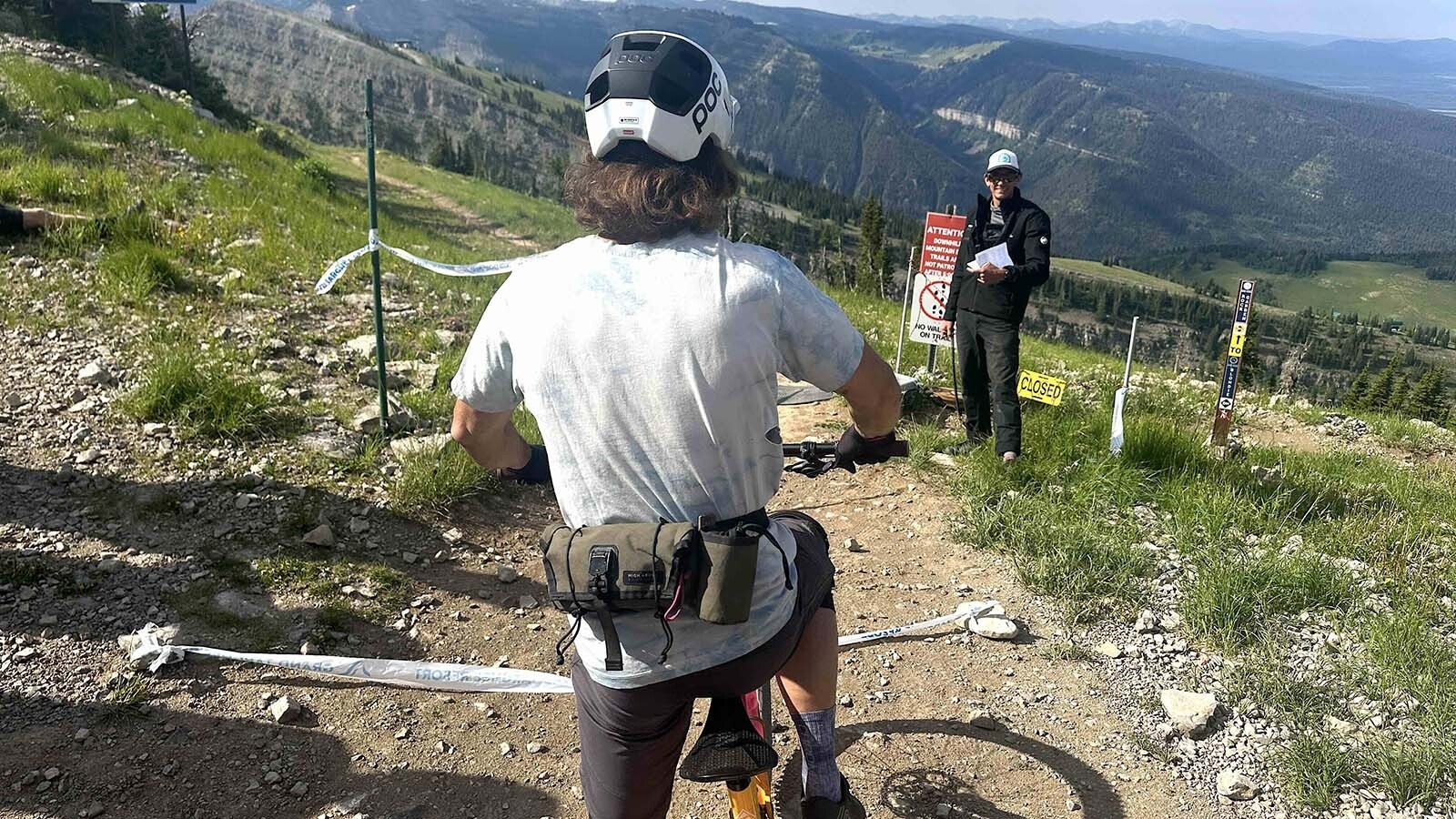 Rider Brian Sweat from Driggs, Idaho, braces for 30 minutes of bone-rattling thrills.