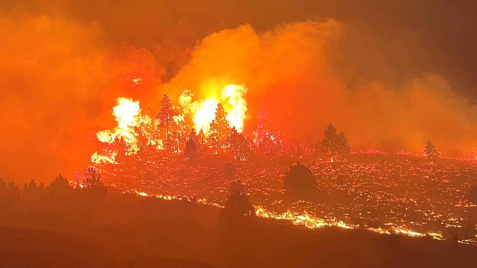 The Constitution Fire in Campbell County, like others in northern Wyoming, continues to grow and tax firefighting resources.