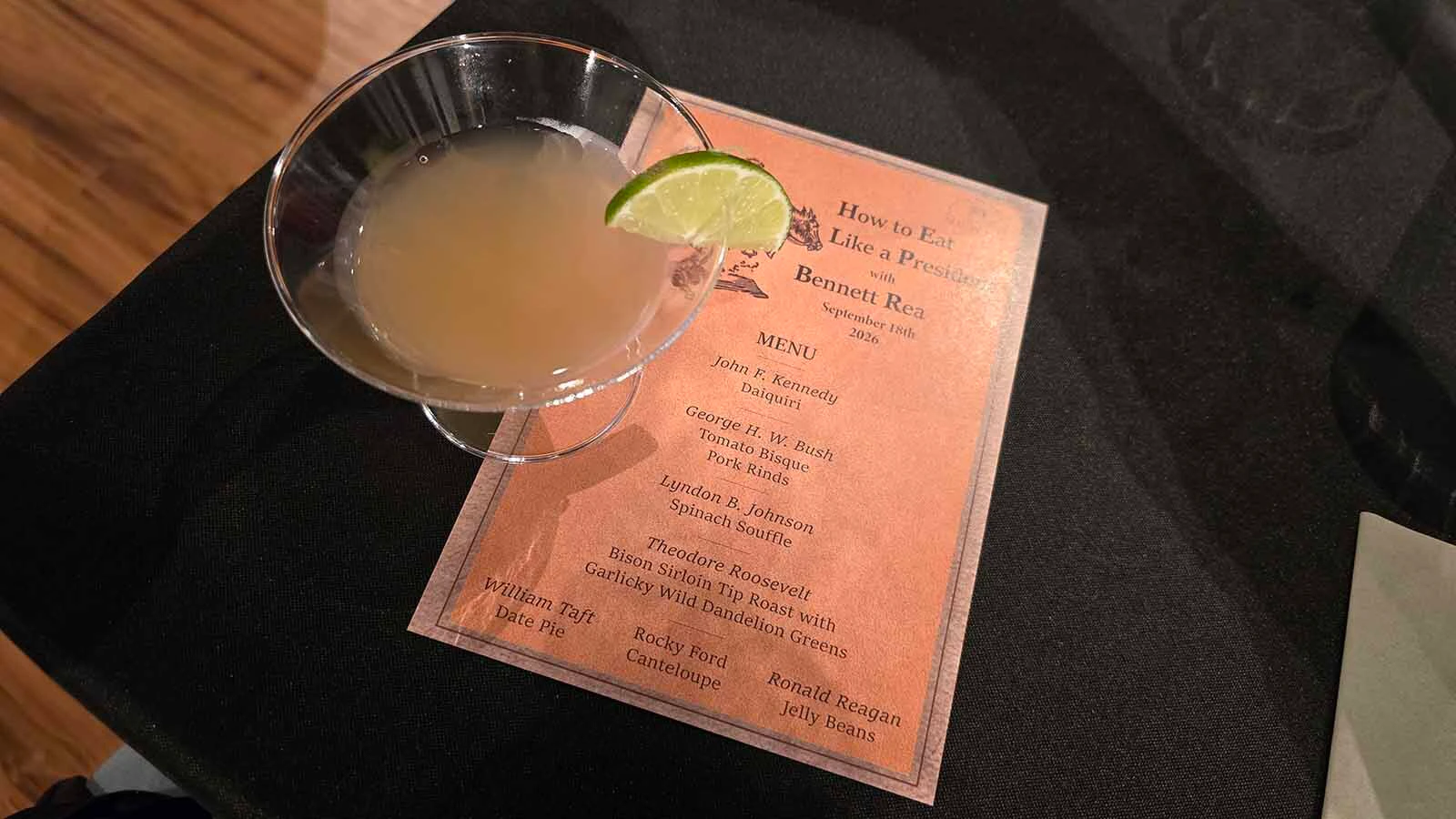 Kennedy’s favorite daiquiri started the Eat Like a President meal curated by Cooking with Congress’ Bennett Rea.