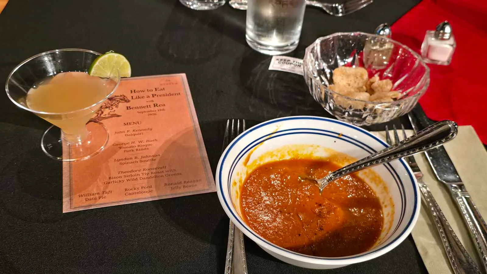 Tomato soup with pork rinds and hot sauce were a favorite of George H. W. Bush. His liking for pork rinds boosted their sales double digits.