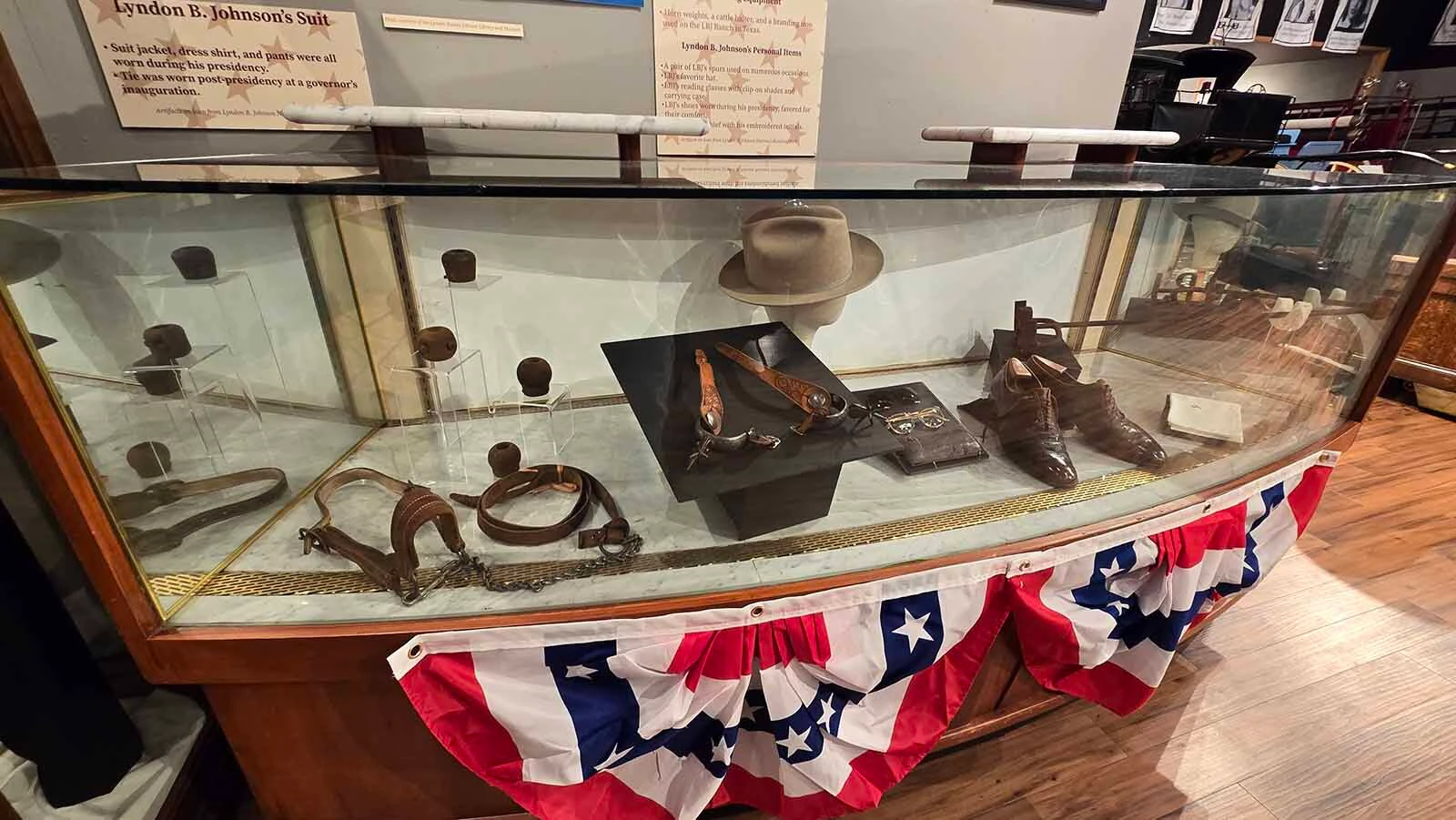 Lyndon B. Johnson artifacts displayed at Cheyenne Frontier Days Old West Museum.