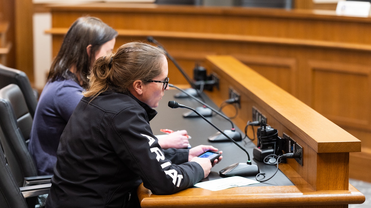 Carrie Peters testifies about House Bill 19, which would make corner-crossing in Wyoming legal.