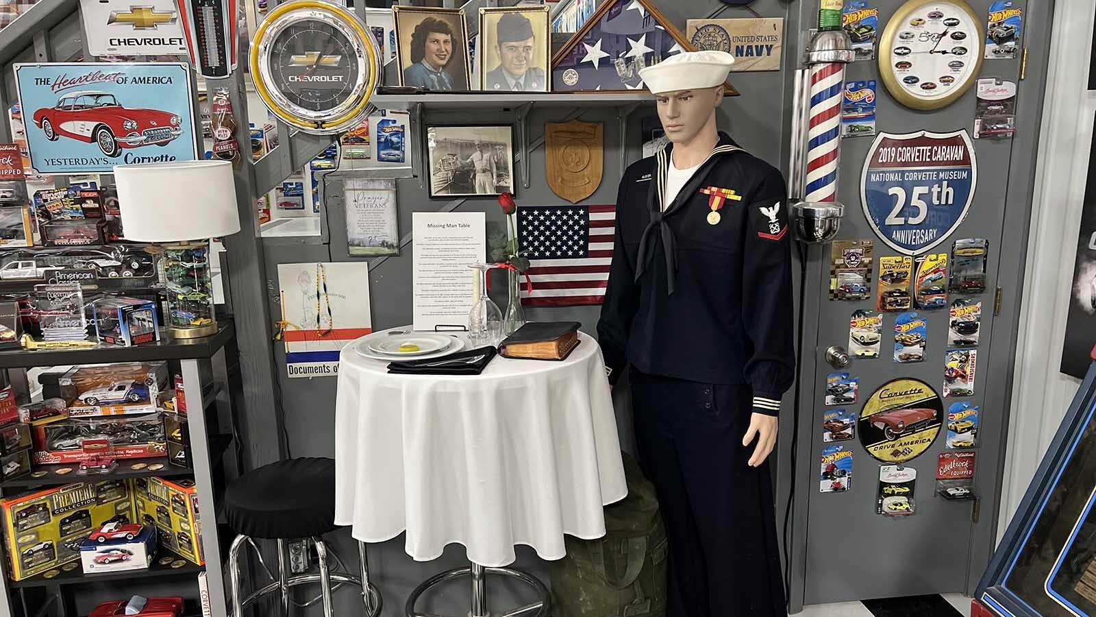 Larry Kloster and his wife are originally from Powell and made sure to incorporate their school colors into the decor of their ultimate garage.