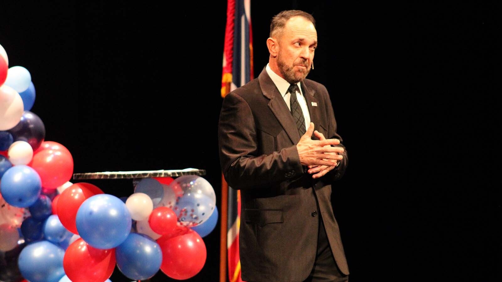 Couy Griffin, a former New Mexico county commissioner who was convicted of trespassing at the U.S. Capitol on Jan. 6, 2021, was in Gillette on Saturday, where he urged a receptive audience to fight election fraud at the local county level.