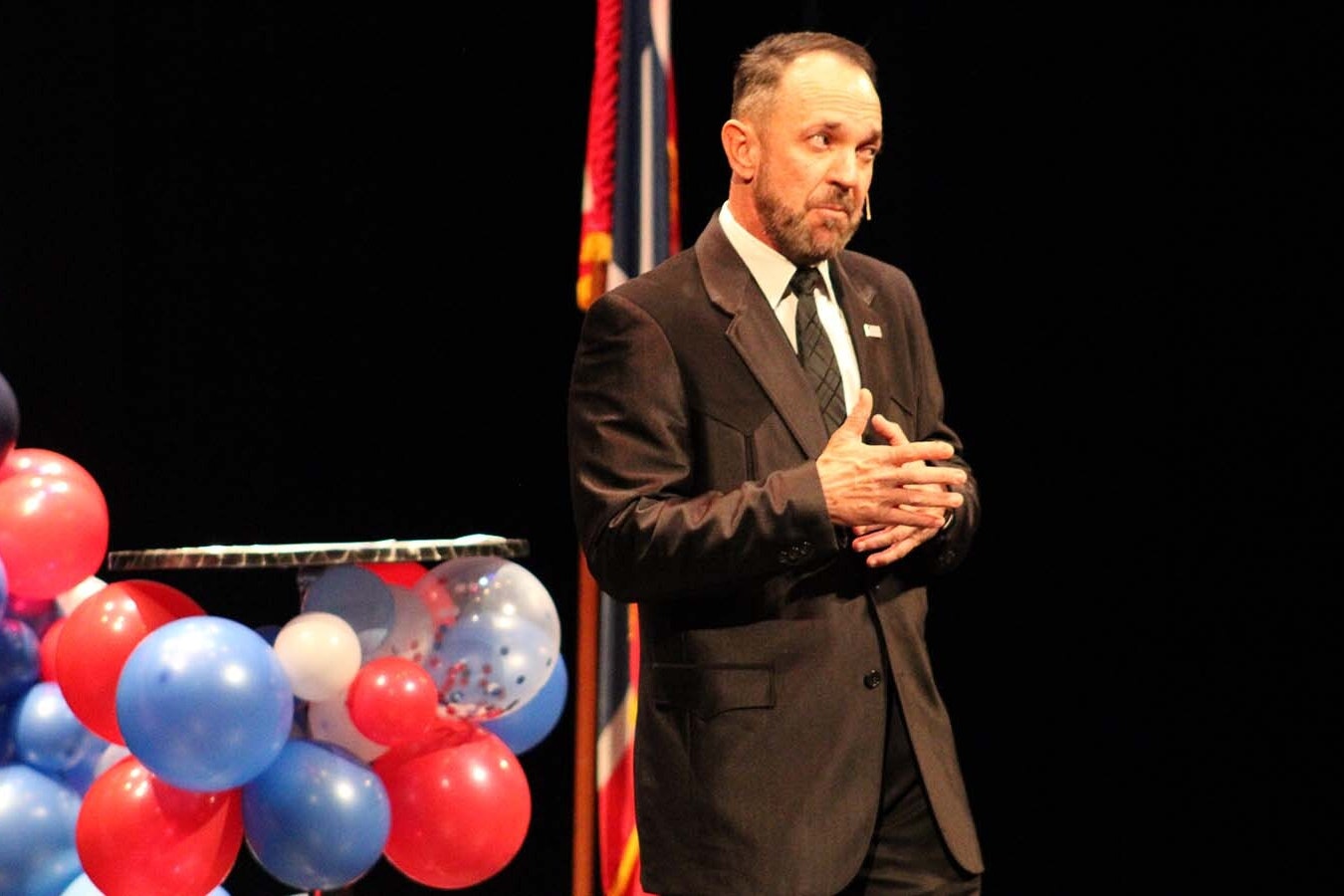Couy Griffin, a former New Mexico county commissioner who was convicted of trespassing at the U.S. Capitol on Jan. 6, 2021, was in Gillette on Saturday, where he urged a receptive audience to fight election fraud at the local county level.