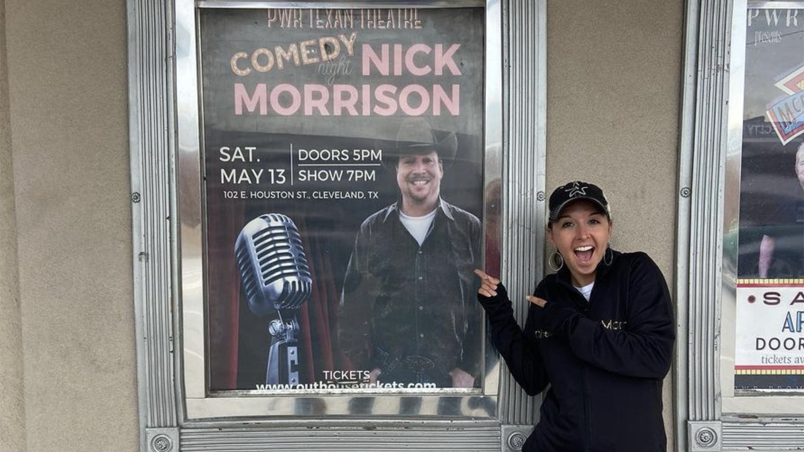Nick Morrison's wife Ivy is excited to see her husband's billboard.