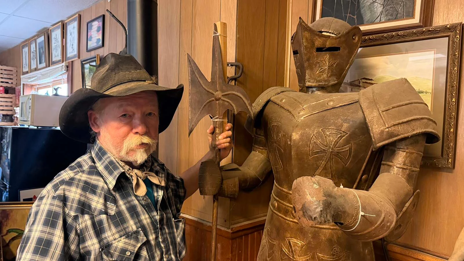 John Fremlin is drawn to items that speak to him, whether it is a western gun, armor, or a painting. His goal is to stock his antique store in Meeteetse with unique items that are more than relics of the past but that carry a story.