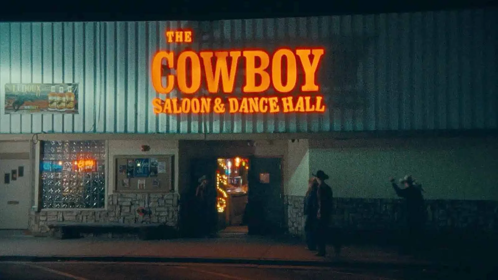 Cowboy Slaoon and Dance Hall in Laramie at night.