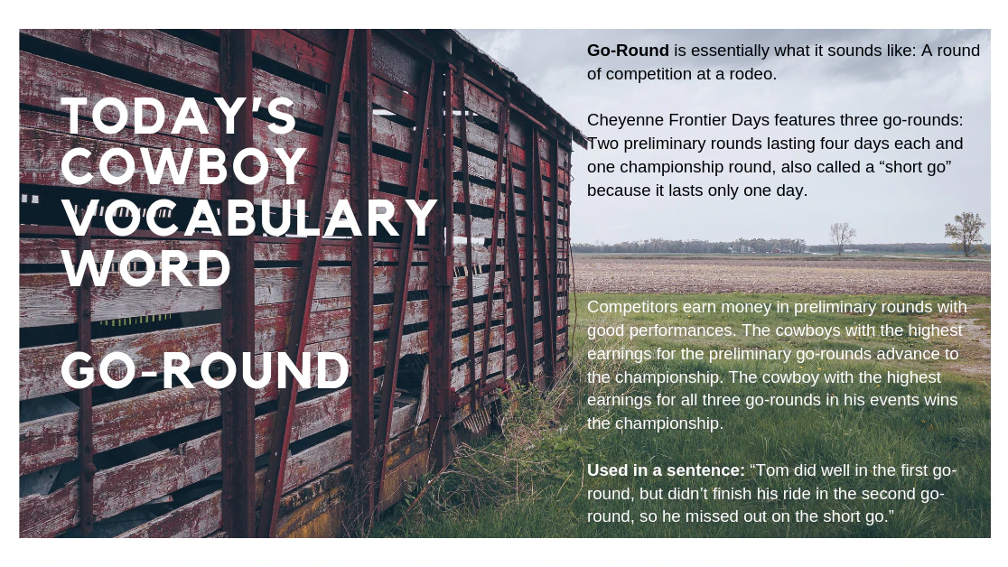 Cowboy Vocabulary Go Round