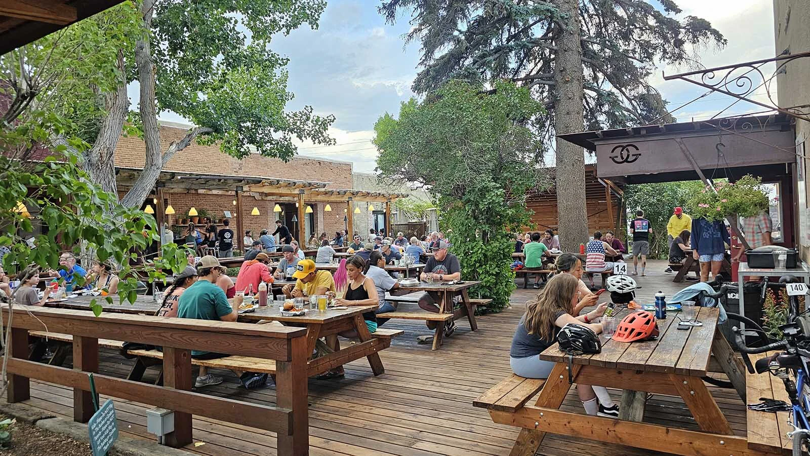 The courtyard between Cowfish and the Gannett Grill and Lander Bar serves as an unofficial living room for Lander every summer.