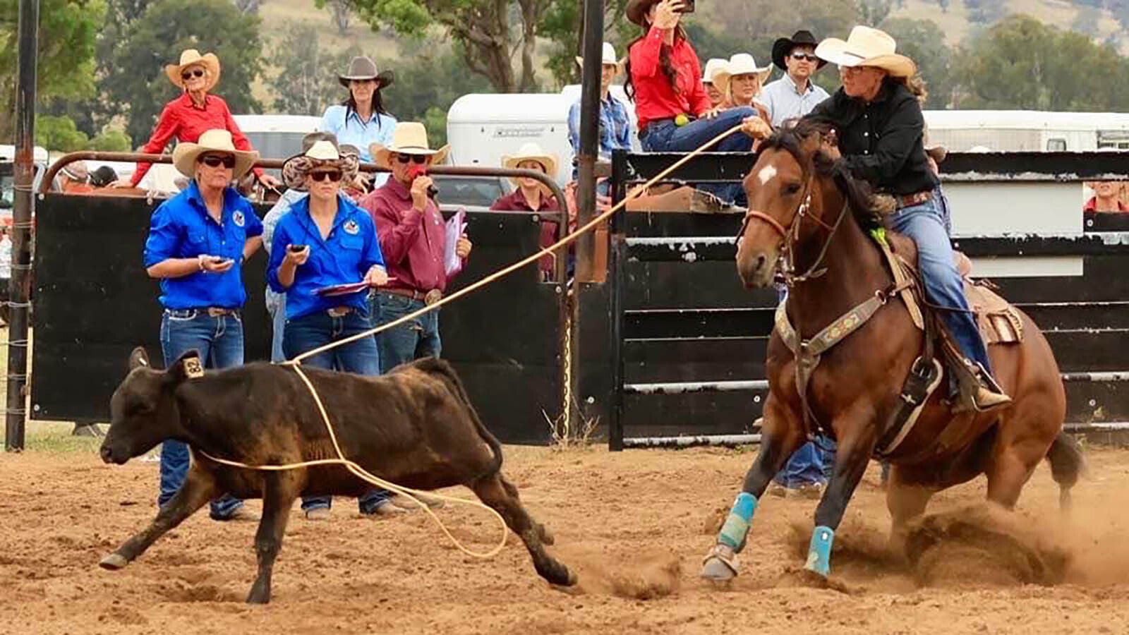 Shawn Chape competes in breakaway roping.