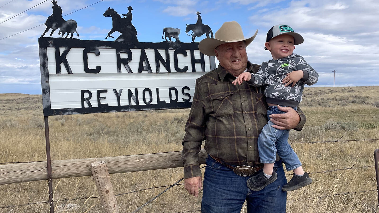 Clark Reynolds with Kyle Chape out at the KC Ranch in Campbell County, Wyoming.