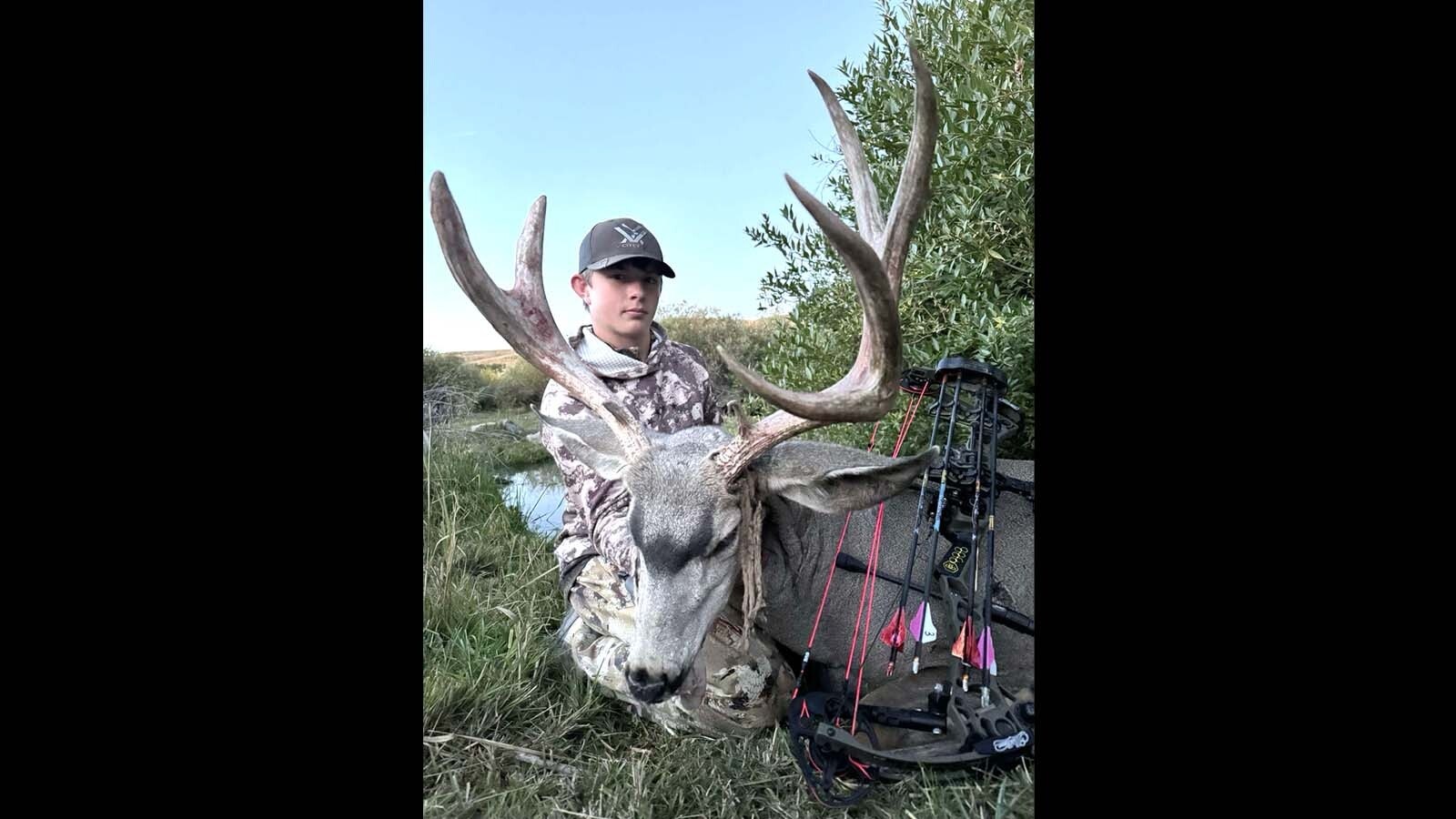 Coy Monroe, 14, of Encampment has already filled his 2024 big game archery tags – with an antelope, elk and deer. He hopes to get a mountain lion this winter.