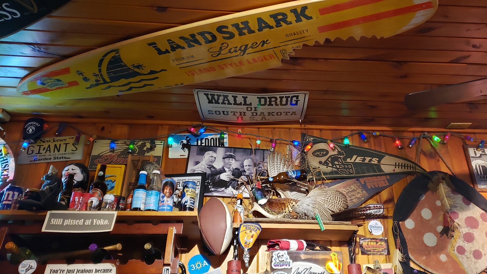 The walls are so full of memorabilia at the Ponderosa Cafe and Bar that the owners are starting to use the ceilings to display new items.