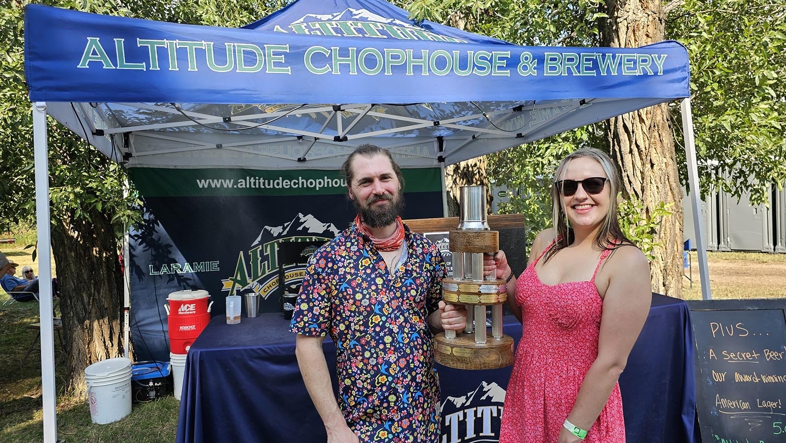 Altitude Chophouse & Brewery showing off their pilsner trophy at the recent Steinley Cup. The brewery is among those exploring things like non-alcoholic beer to remain relevant in the changing craft brew market.