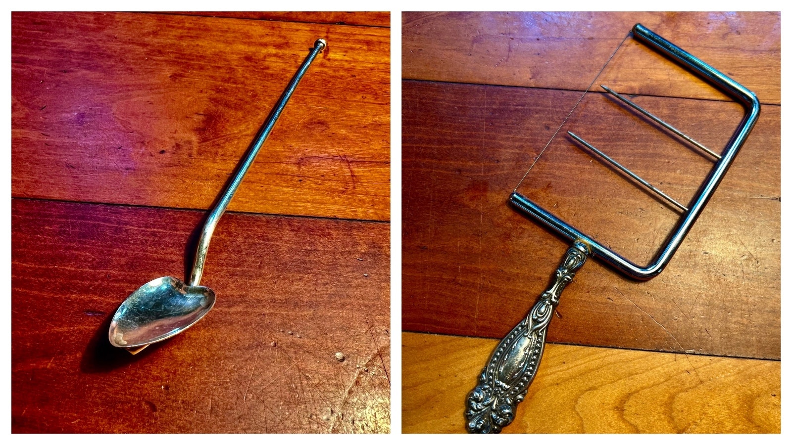 On "Utensil Tuesdays," author Craig Johnson shares photos of obscure utensil's from his mother-in-law's collection, asking what the heck they are. Most of the time, his Facebook followers come through. Above is a julep sipper, a hollow straw underneath with a small ball on the end to muddle the mint. Right is an old cheese slicer.