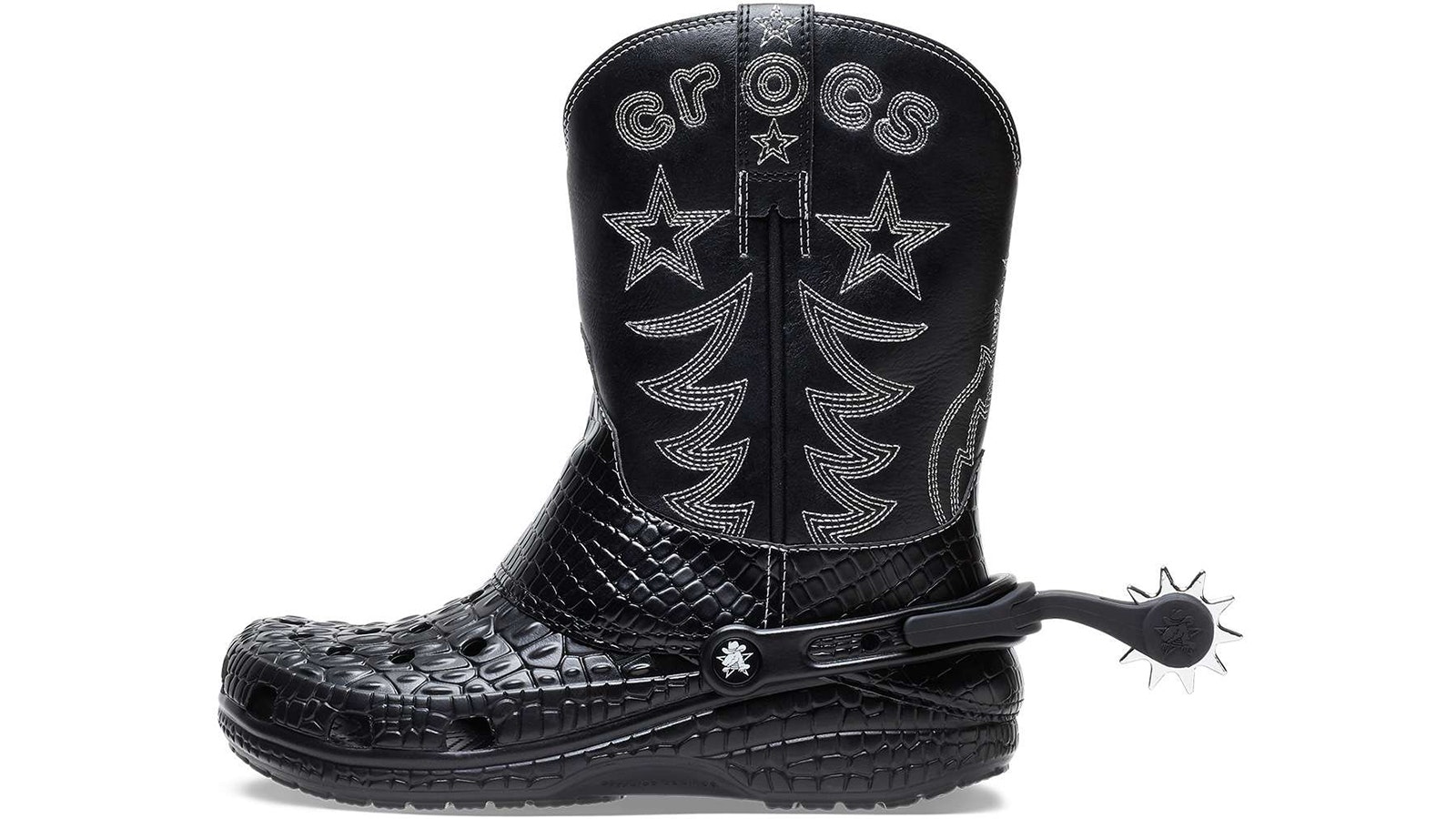 The Crocs cowboy boot comes with removable spurs.