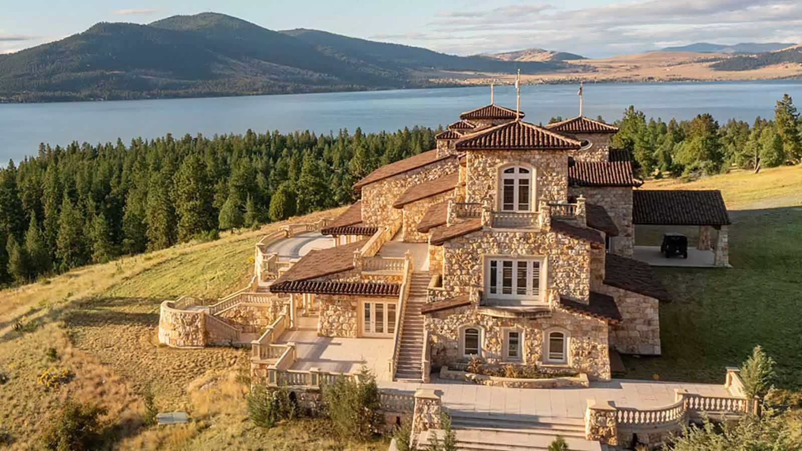It’s been more than four years since Cromwell Island on the west side of Flathead Lake in northwest Montana went on the market. Will anyone buy their own private island for the $72 million asking price? The 45,000-square-foot French-style villa is unfinished inside.