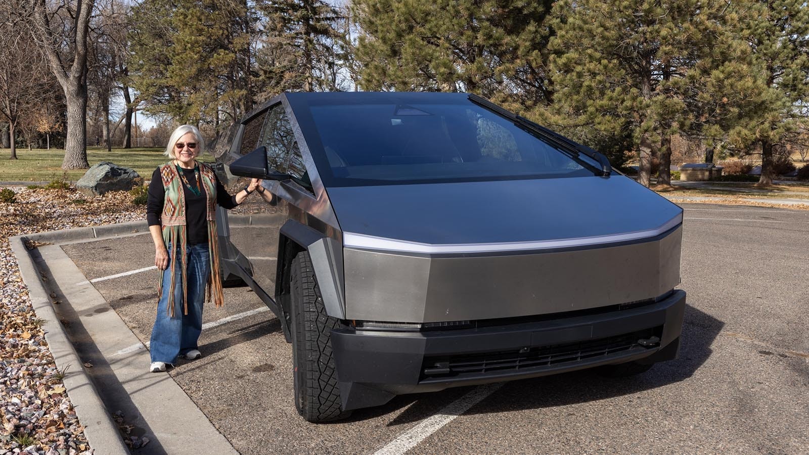 Cheyenne resident Dr. Karen Meister-Emerich loves her new Cybertruck because it reminds her of a Delorean and it's packed with technology. The 75-year-old grandma breaks the mold of the typical Tesla owner.