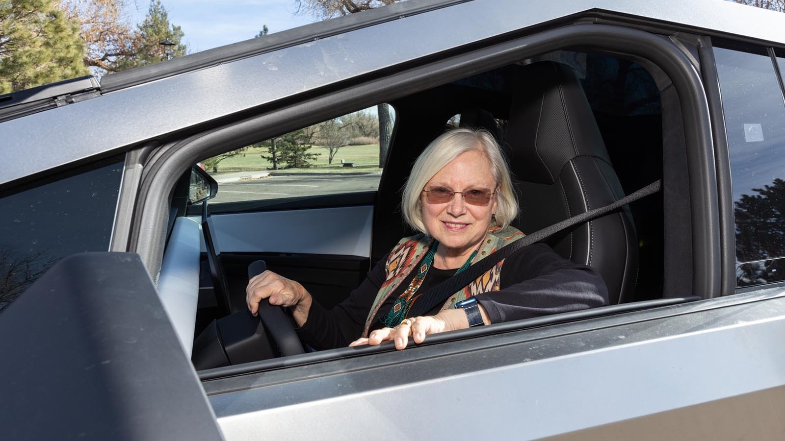 Cheyenne resident Dr. Karen Meister-Emerich loves her new Cybertruck because it reminds her of a Delorean and it's packed with technology. The 75-year-old grandma breaks the mold of the typical Tesla owner.