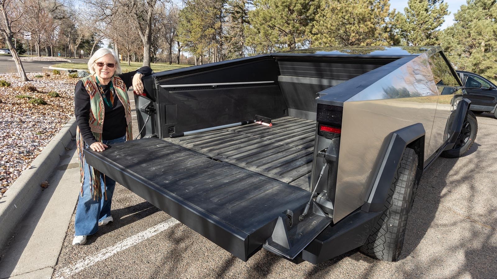 Cheyenne resident Dr. Karen Meister-Emerich loves her new Cybertruck because it reminds her of a Delorean and it's packed with technology. The 75-year-old grandma breaks the mold of the typical Tesla owner.