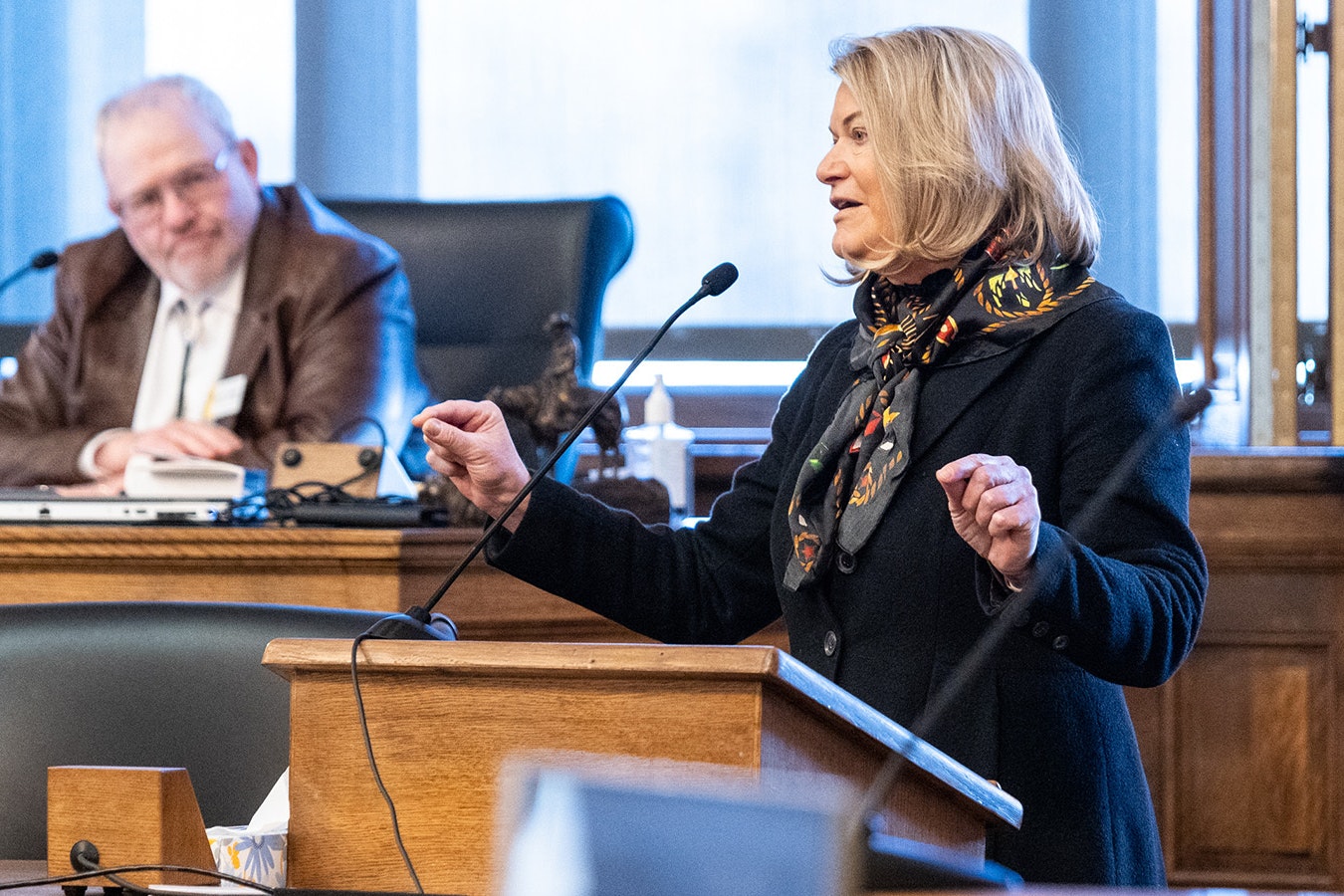 U.S. Sen. Cynthia Lummis addresses the 2023 Wyoming Legislature.