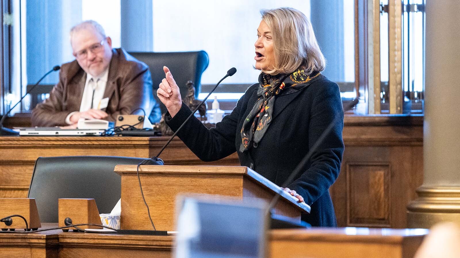 U.S. Sen. Cynthia Lummis, R-Wyoming, addresses the Wyoming Legislature at the beginning of its 2023 session in Cheyenne.