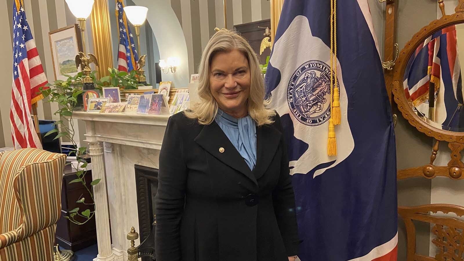 U.S. Sen. Cynthia Lummis, R-Wyoming, poses for a photo in her office.