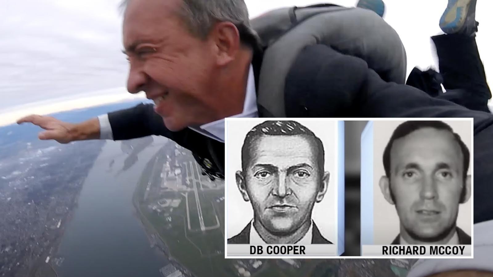 Dan Gryder replicated the DB Cooper jump above the Columbia River in Portland, Oregon, on the 50th anniversary of the hijacking to determine that the Cooper would not have been able to hold on to the bag of $200,000.