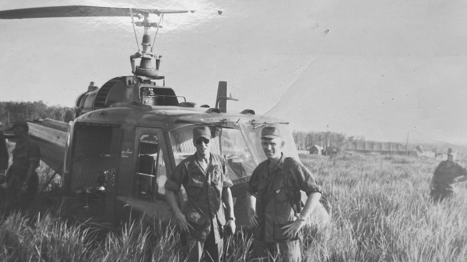 Richard McCoy II in Vietnam in 1964 with A-Team Green Berets where he served as helicopter pilot and demolitions expert.