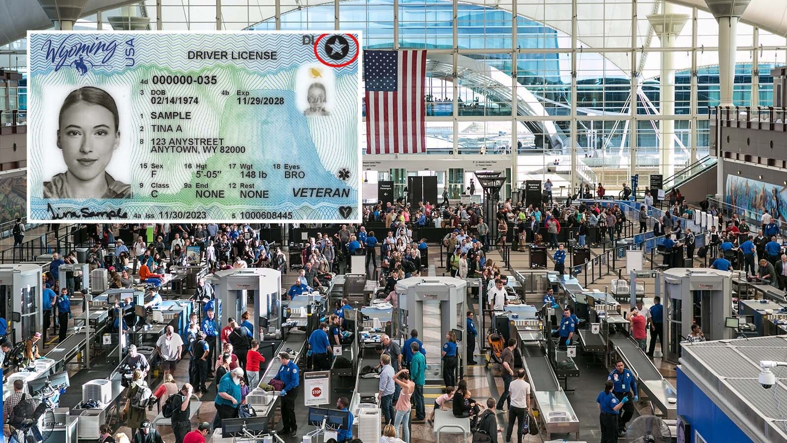 Getting through the security checkpoint at Denver International Airport may seem impossible at times, but it really will be starting May 7 if you don't have a REAL ID. If you live in Wyoming, however, chances are you've already had one for years. It's easy to see if you have a REAL ID. It'll have a big star in the upper right corner.