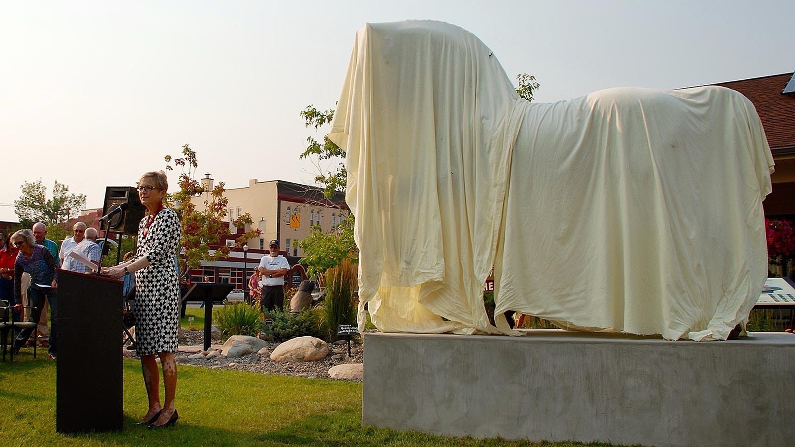 This 8-foot bronze casting of Leonardo da Vinci's famous Horse, appropriately dubbed The Wyoming Horse, stands in Sheridan. Here it is at its unveiling in 2015.