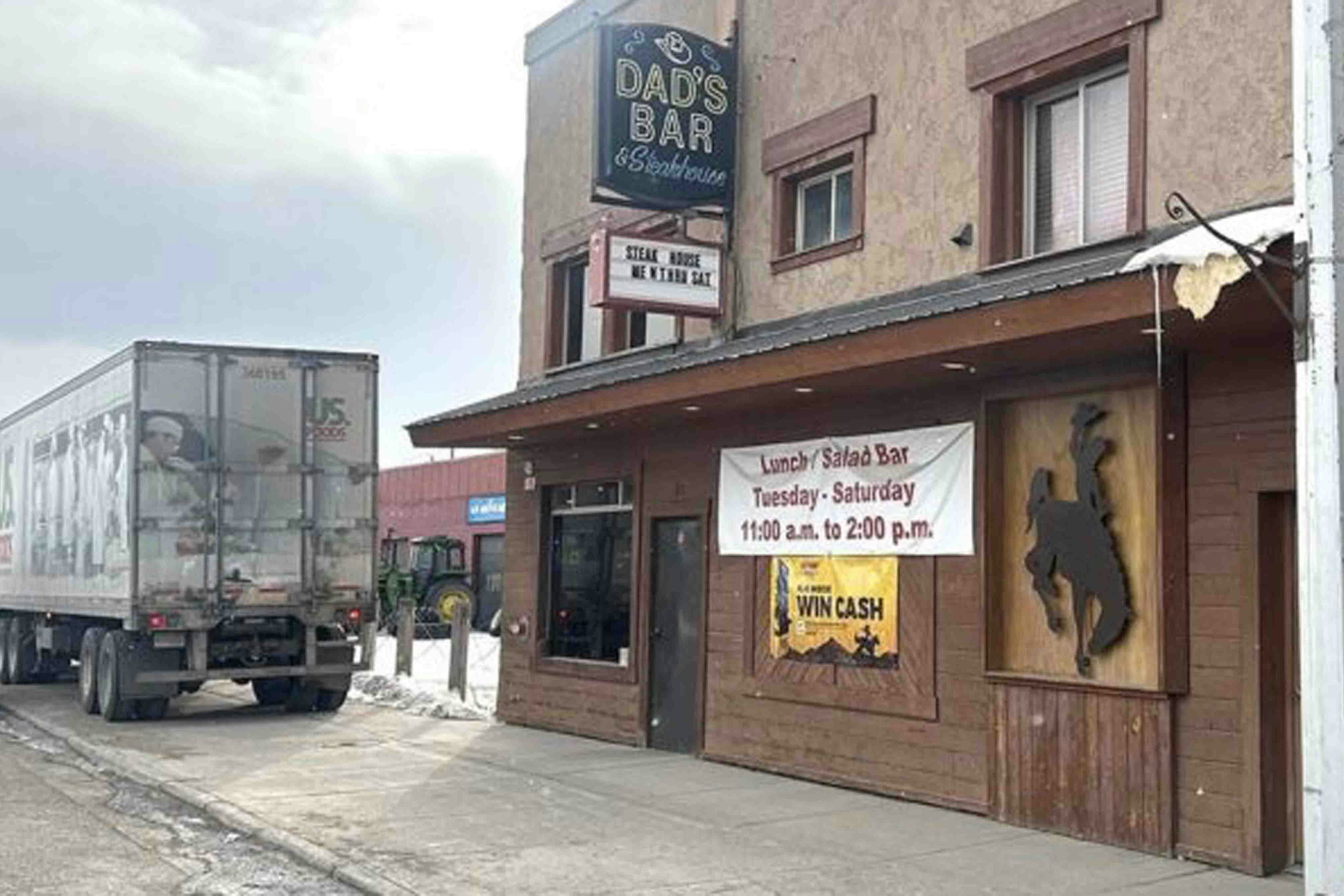 Dad’s Bar and Steakhouse is located on Highway 189 in Thayne, Wyoming. (John Thompson, Cowboy State Daily)