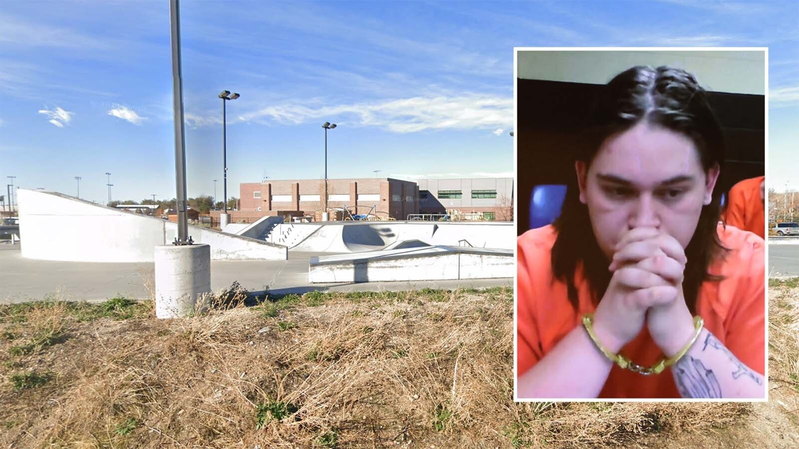 Dallas Dickinson, 20, of Casper is accused of pulling a loaded handgun on a group of teen girls at the skate park next to the Boys and Girls Club of Central Wyoming pleaded not guilty in Natrona County District Court on Thursday, July 17, 2025 .