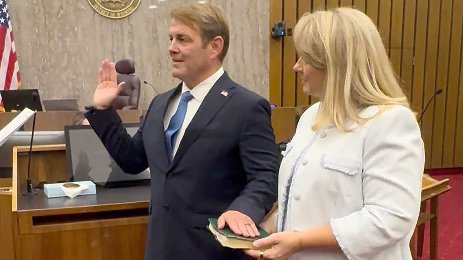 Darin Smith was sworn in Monday as interim U.S. Attorney, leaving his state Senate seat vacant.