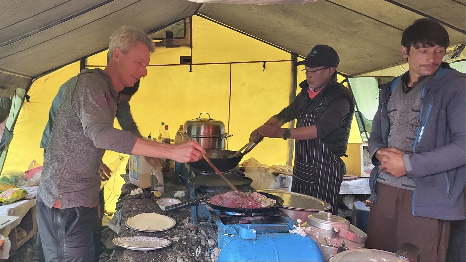 Food was a hardship while ascending K2 and Darren Rogers was grateful for a feast of salmon shared by his fellow climbers.