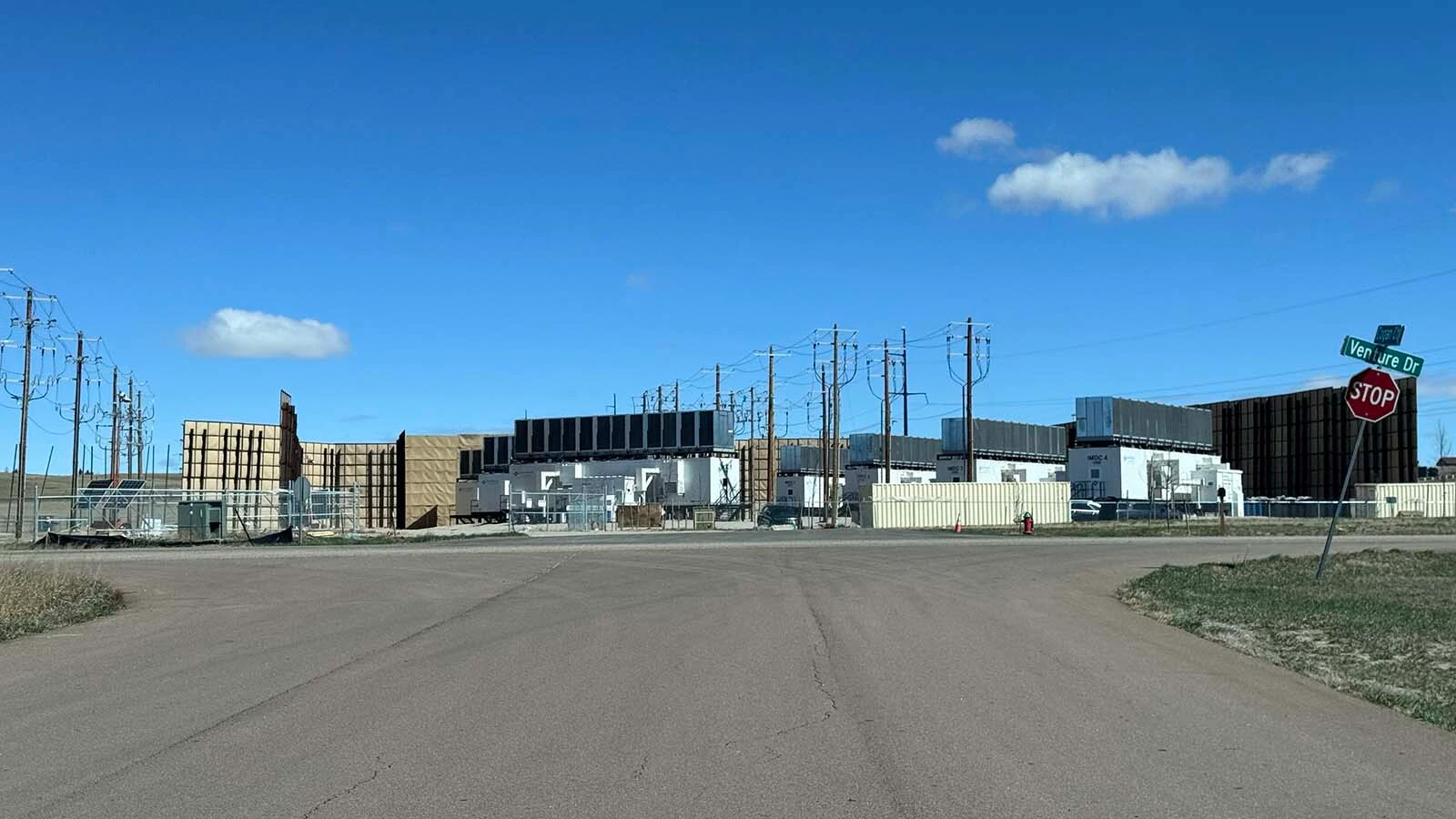 A data center is taking shape along Venture Drive in the Cheyenne Business Parkway.