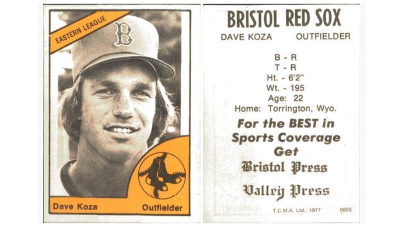Dave Koza's 1977 baseball card.