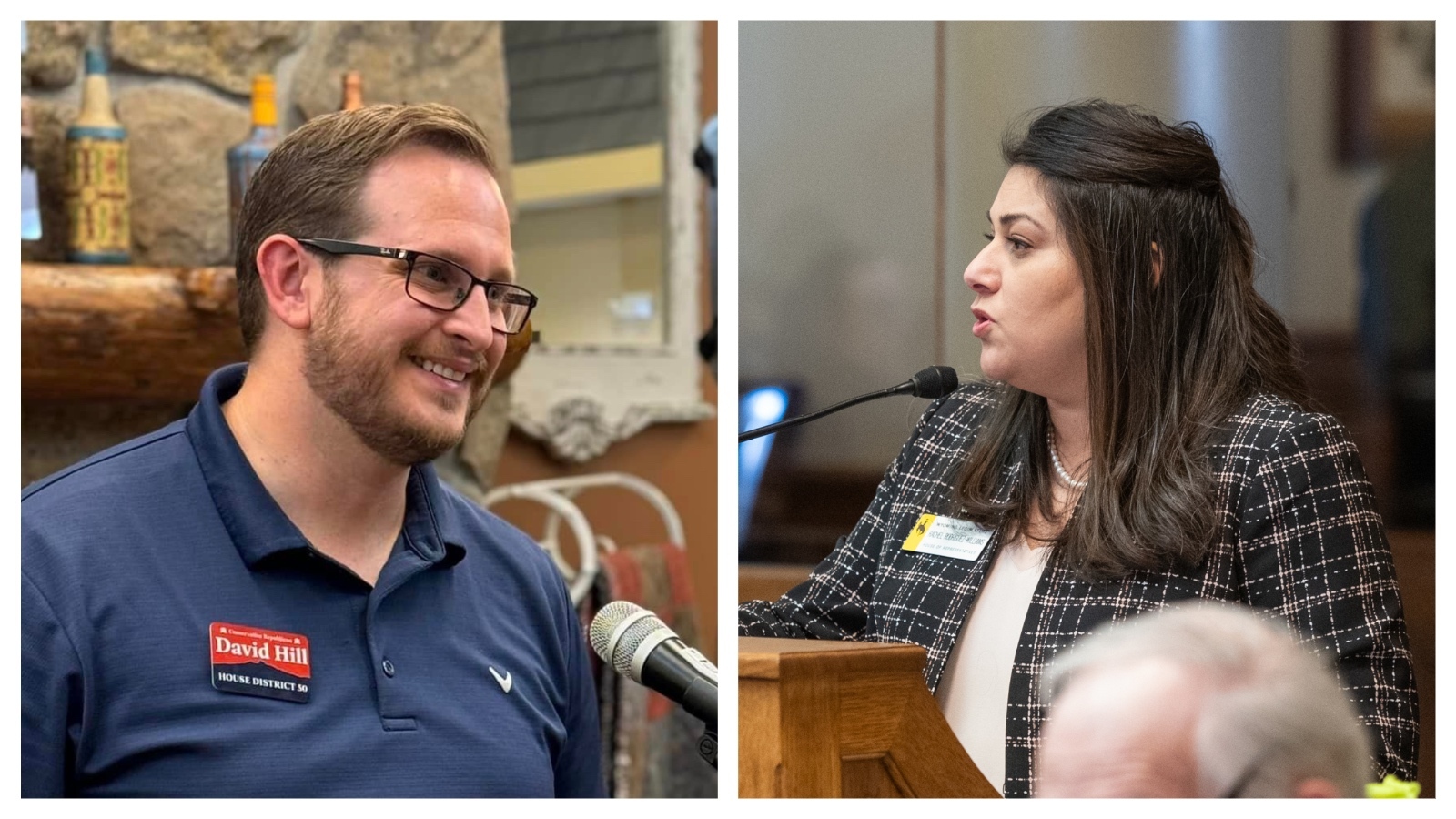 David Hill, left, and state Rep. Rachel Rodriguez-Williams.