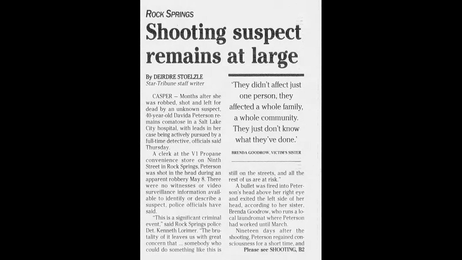 Davida Peterson Casper Star Tribune Fri Jul 16 1999 3 2 24