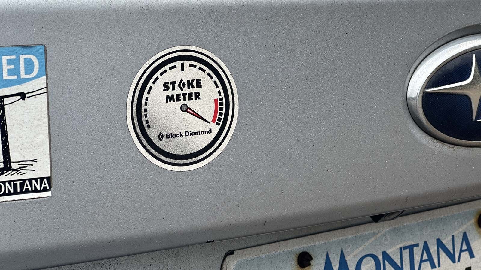 The Madison family Subaru — complete with stoke meter — tried to reach Tristan Scott’s remote elk camp, but could not handle the extreme jeep trail conditions.