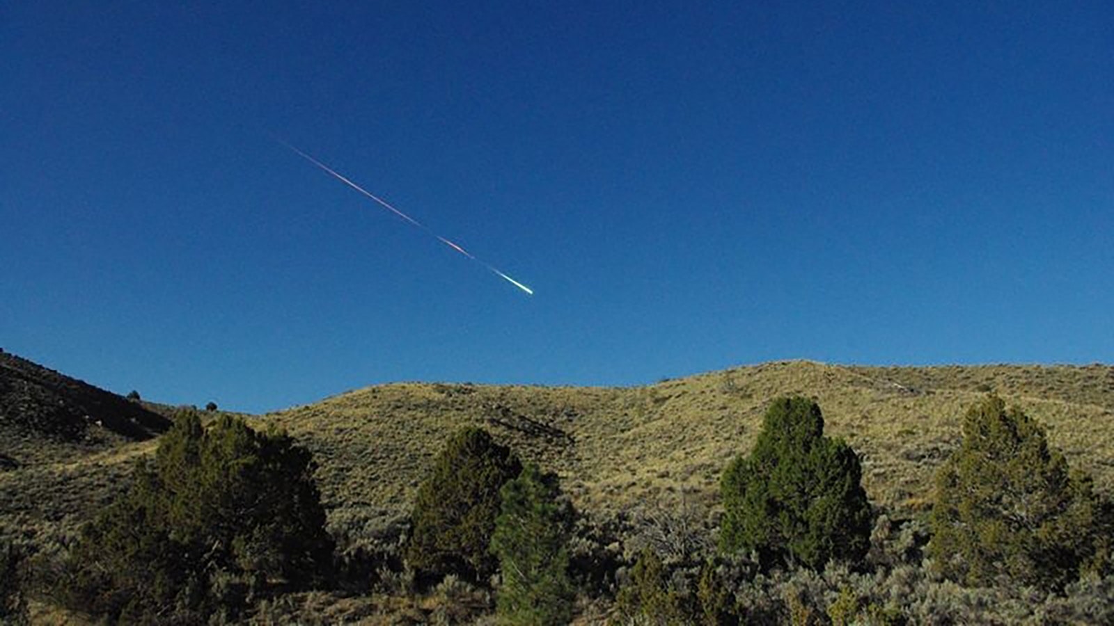 Daytime fireballs are rare, but are spectacular when they can be seen. A similar meteor event was seen over parts of Wyoming, Idaho and Montana on Monday.