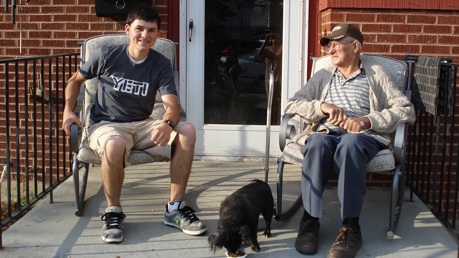 "Dear Sirs" Director Mark Pedri sits on the porch with his grandfather Silvio in 2008.