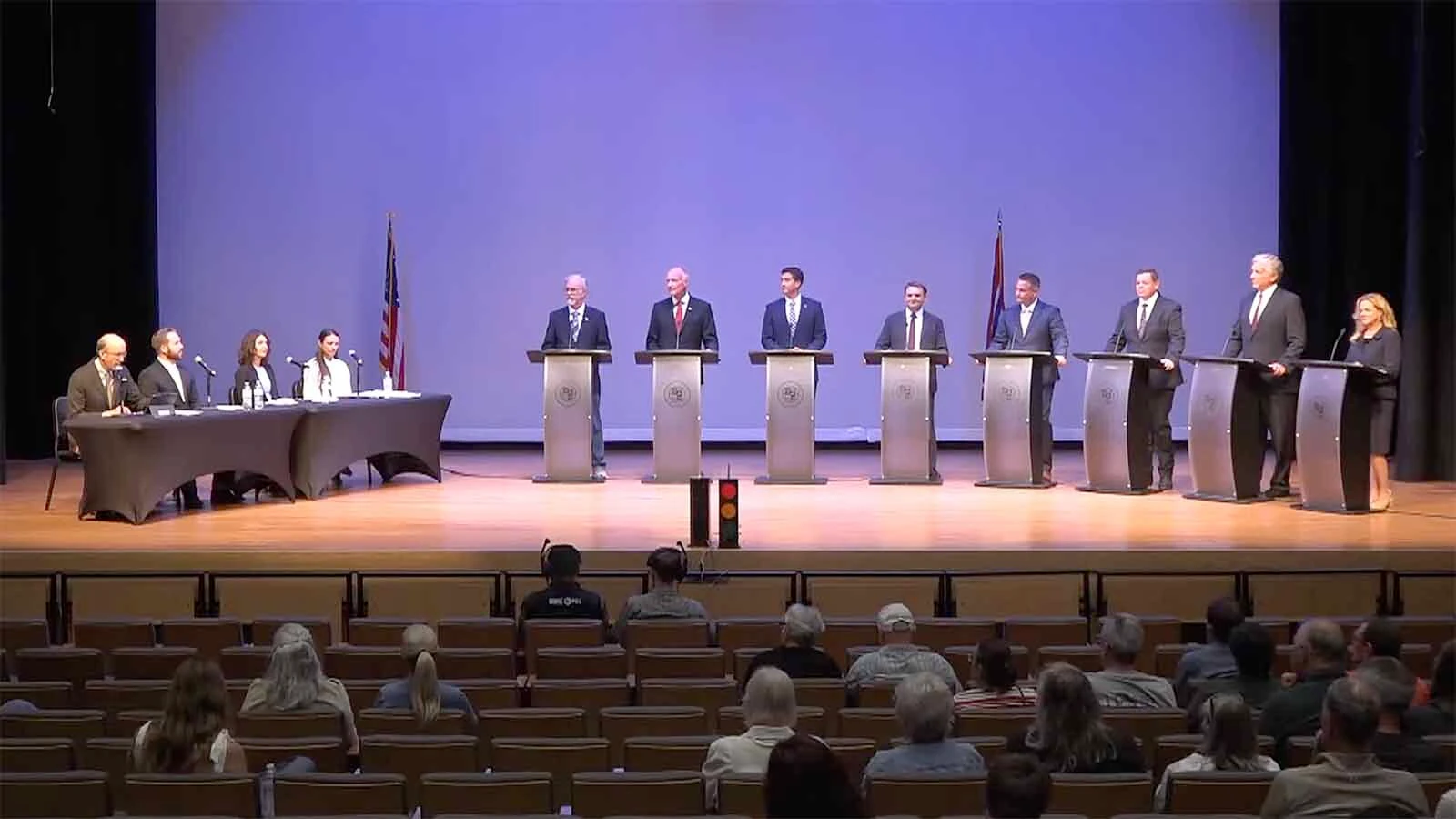 A full stage of Republican candidates for Wyoming's lone U.S. House race at Tuesday's forum in Sheridan.