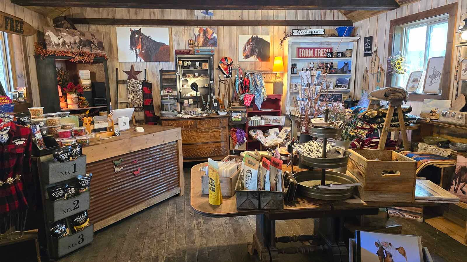 Inside the gift shop at Deerwood Ranch.