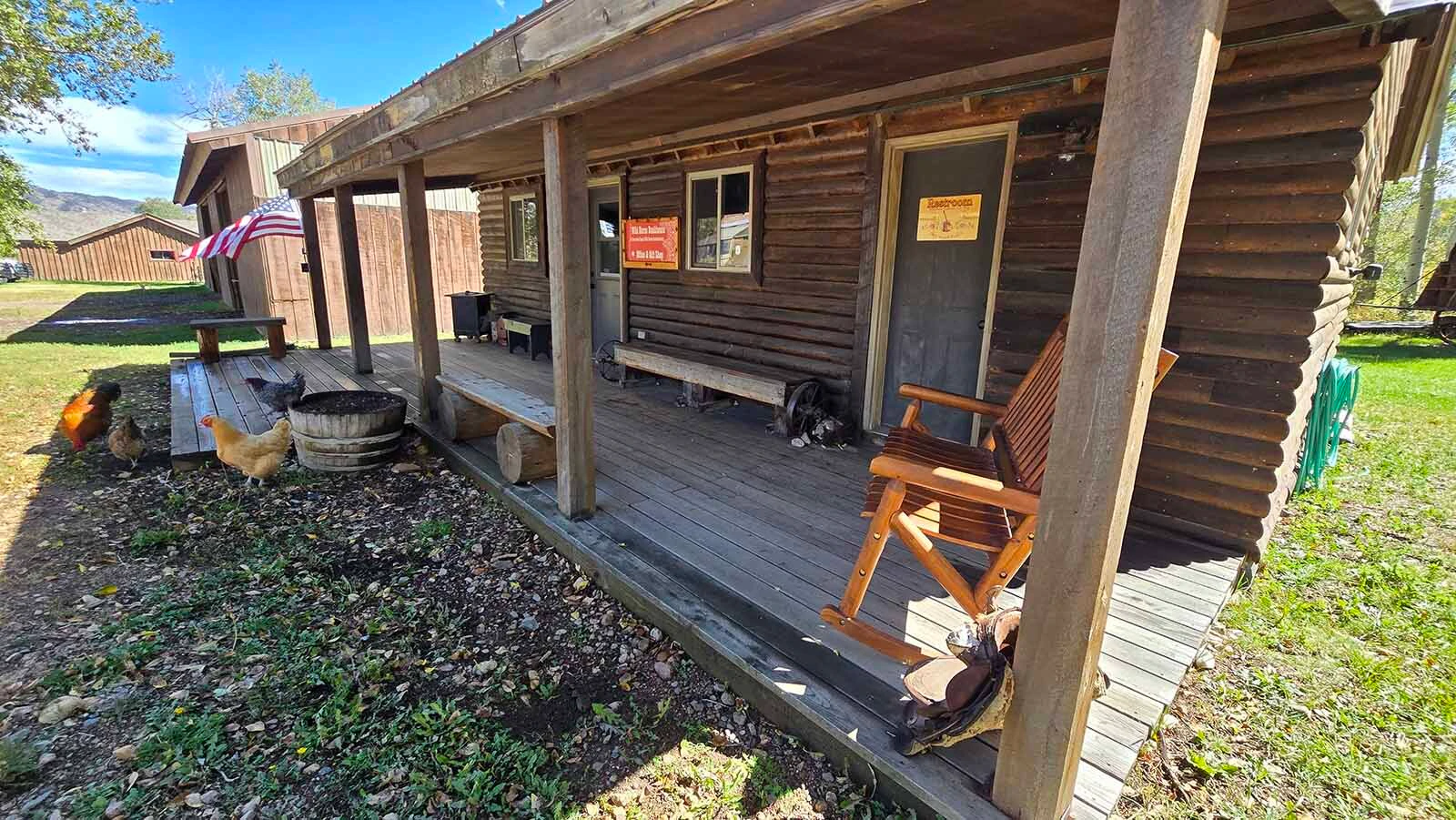 The bunkhouse includes a gift shop and bathrooms for visitors to the Deerwood Ranch.