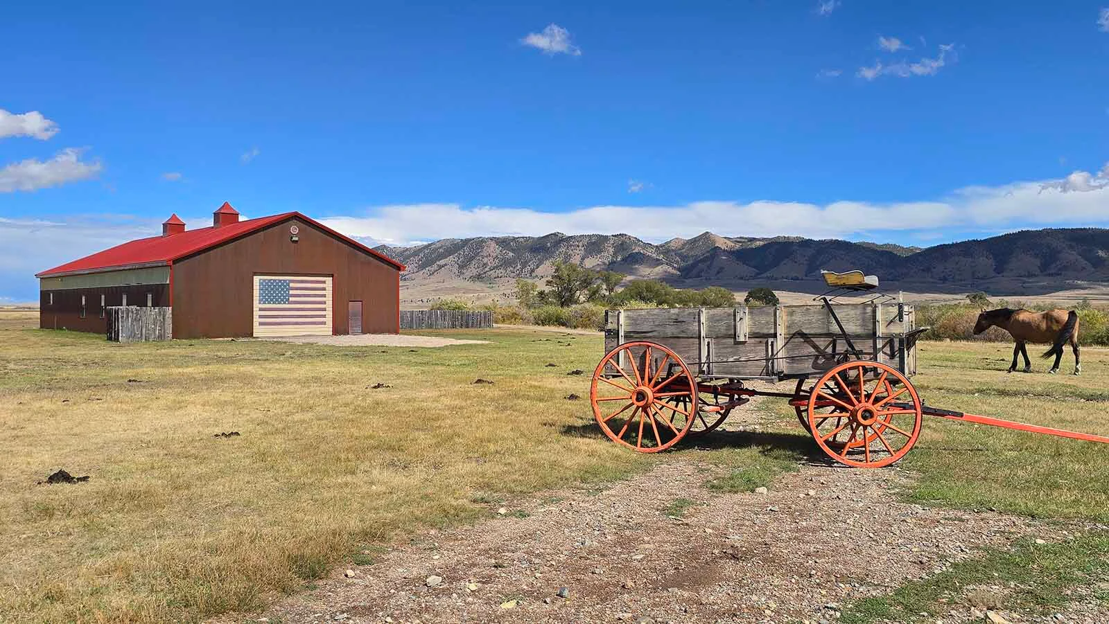 The barn at left on the Deerwood Ranch is a wedding venue or sometimes an Airbnb.