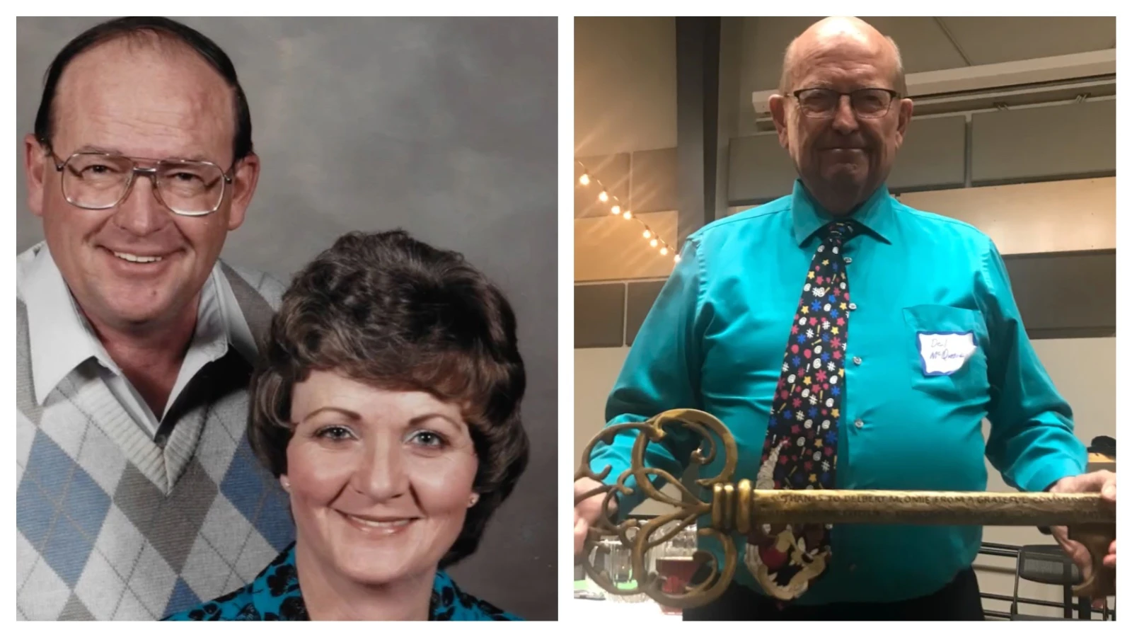 Del and Pat McOmie, left, met at a singles party. McOmie’s contributions to his community have not gone unnoticed. He was even recognized on the U.S. Senate floor by Wyoming Sen. John Barasso.